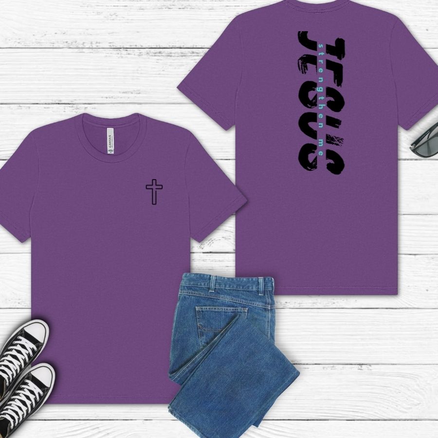 Jesus Strengthen Me (Black/Teal)