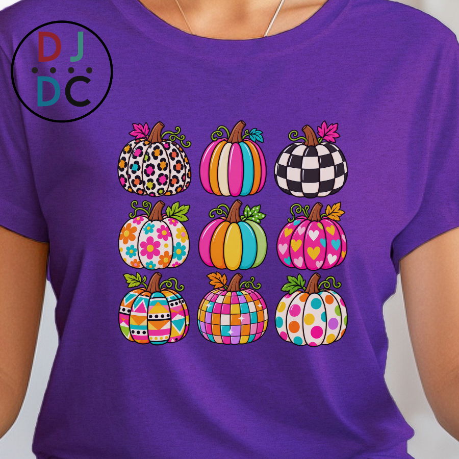 Bright Patterned Pumpkins - Graphic Tee