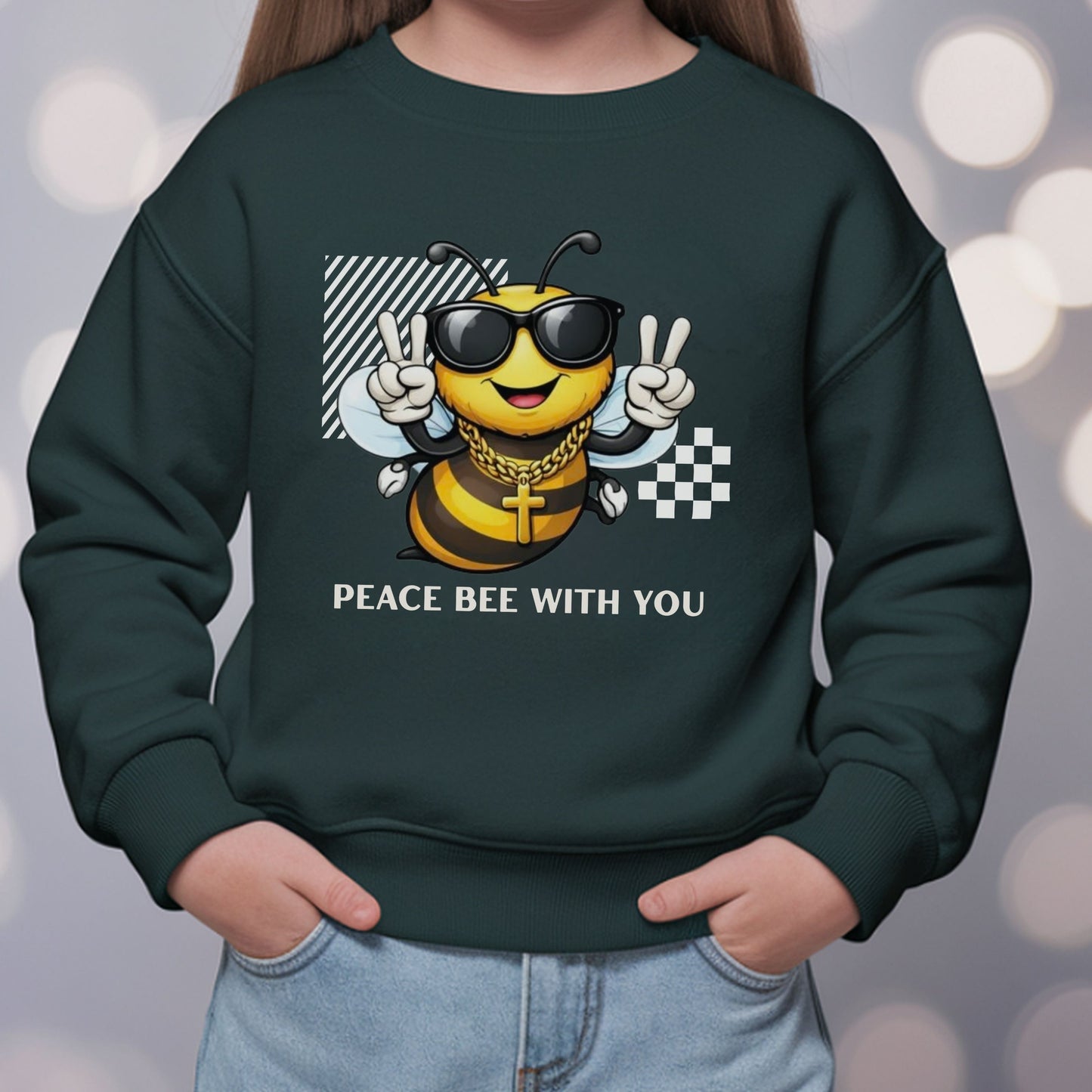 Peace BEE With You (Youth Crewneck Sweatshirt)