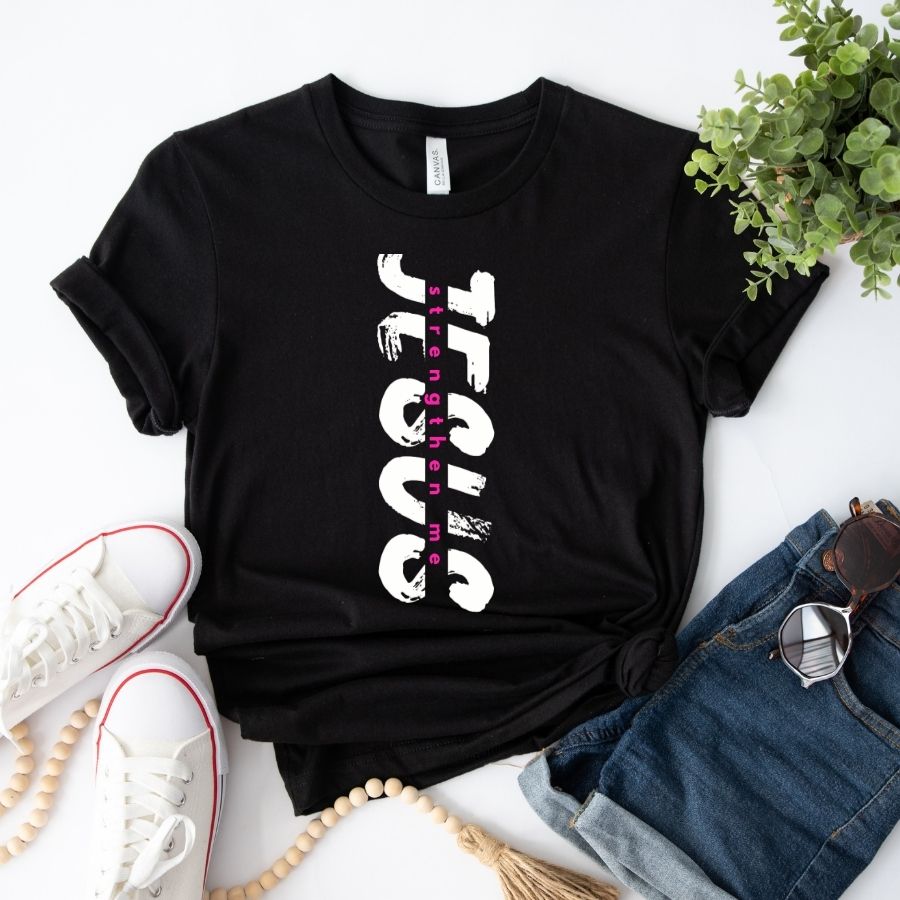 Jesus Strengthen Me (White/Pink)