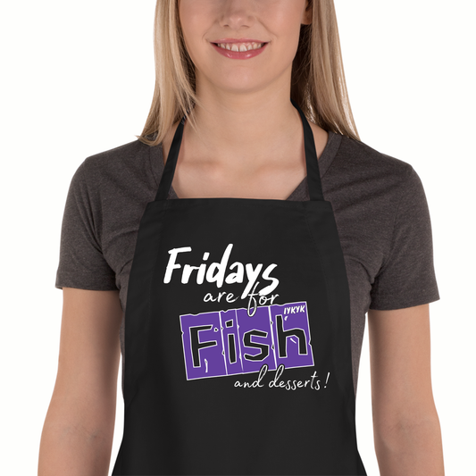 Fridays are for Fish APRON (LENT PURPLE LETTERS)