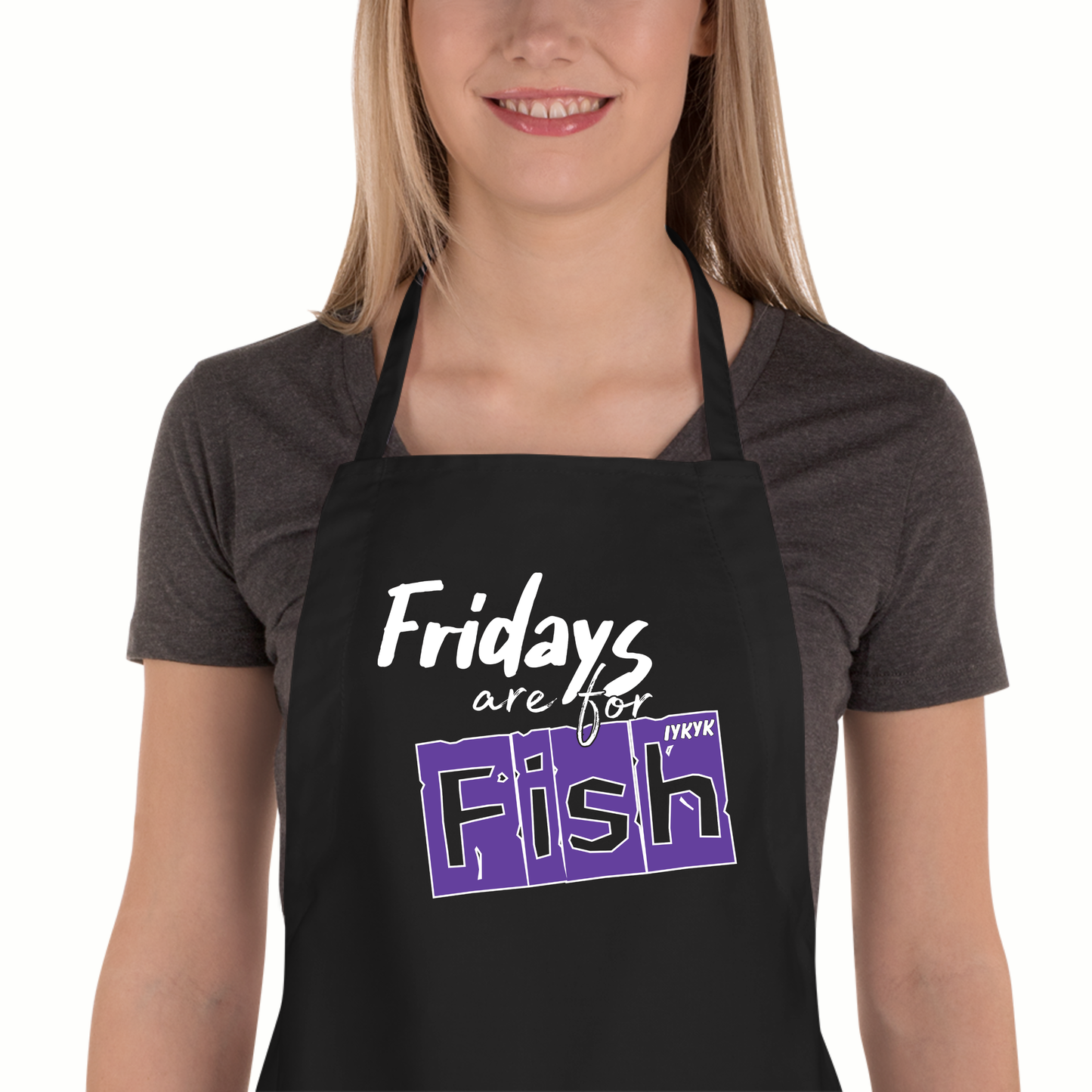 Fridays are for Fish APRON (LENT PURPLE LETTERS)