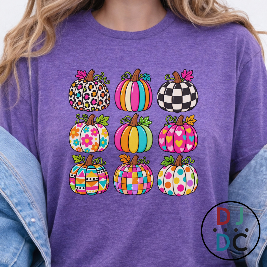 Bright Patterned Pumpkins - Graphic Tee