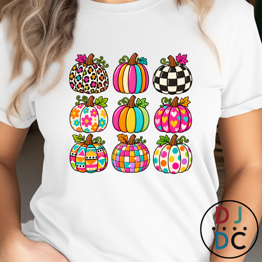 Bright Patterned Pumpkins - Graphic Tee