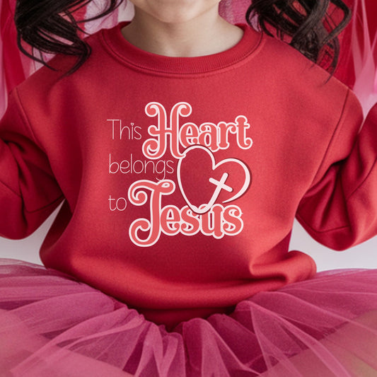 This HEART Belongs to Jesus (Youth Valentine's Day Crewneck Sweatshirt)