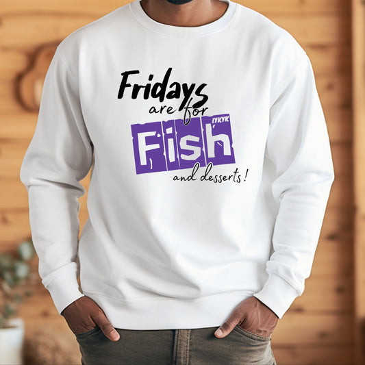 Fridays are for Fish and Dessert (IYKYK) Purple Graphic (Long Sleeve Options)