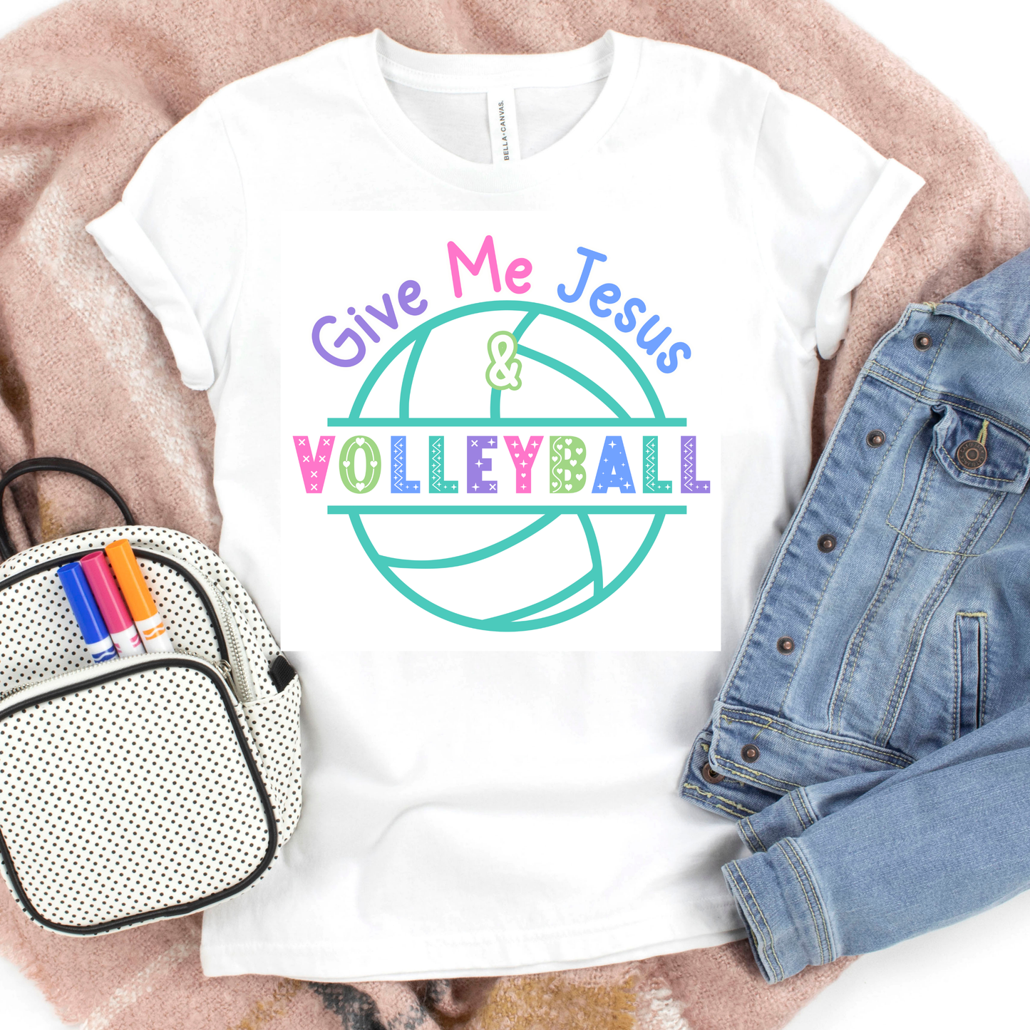 Give Me Jesus & Volleyball (Pastel Image)