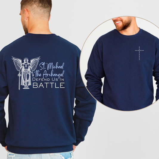 Saint Michael the Archangel Defend Us in Battle (Lined Graphic)