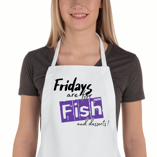 Fridays are for Fish APRON (LENT PURPLE LETTERS)