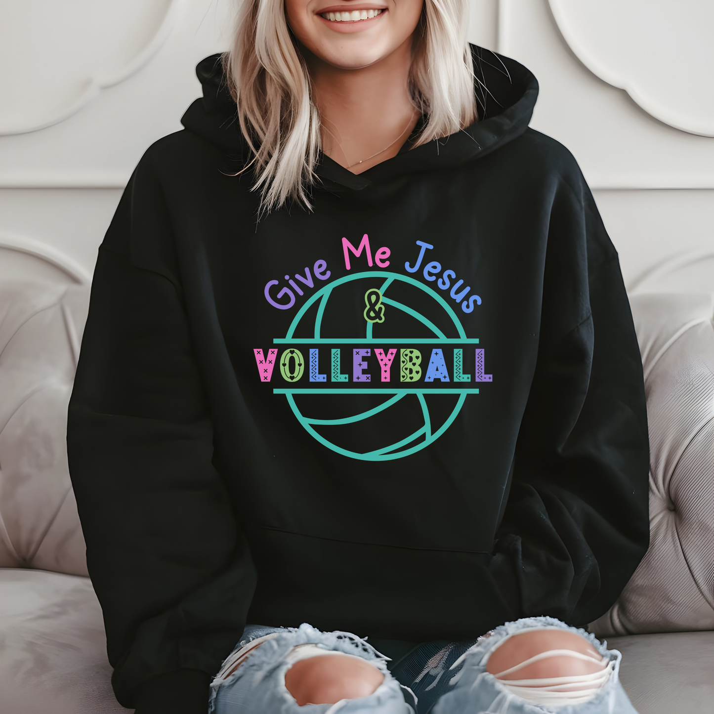 Give Me Jesus & Volleyball (Pastel Image)